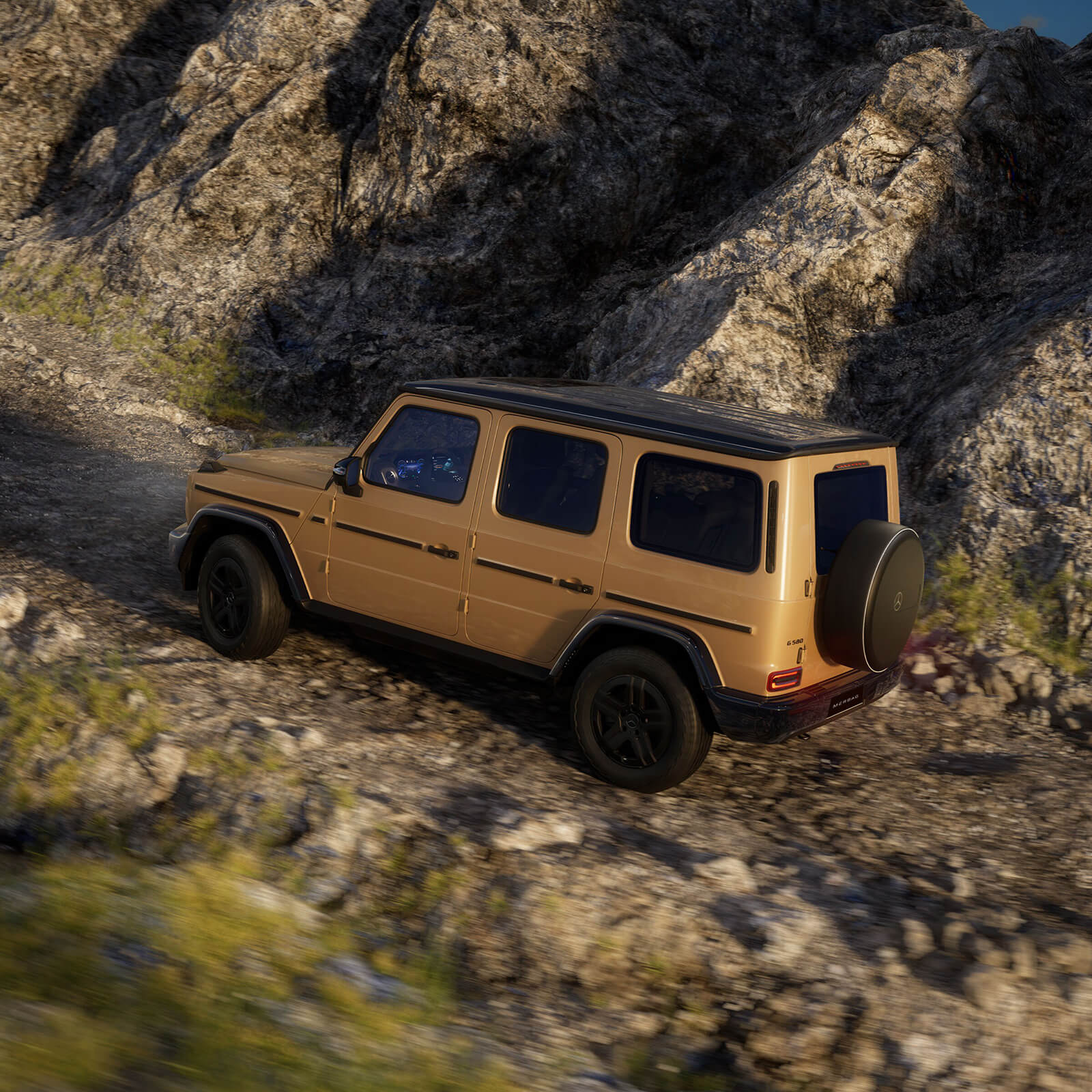 Mercedes G Klasse EQ Technologie Offroad Kriechen