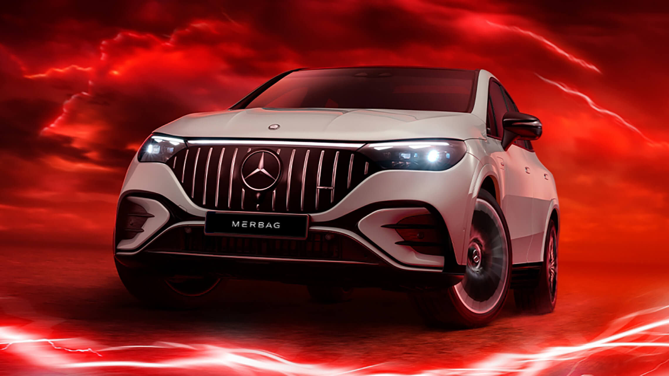 Mercedes-AMG EQE 53 4MATIC+ SUV AMG-spezifische Black-Panel-Kühlerverkleidung mit AMG-Schriftzug - Merbag