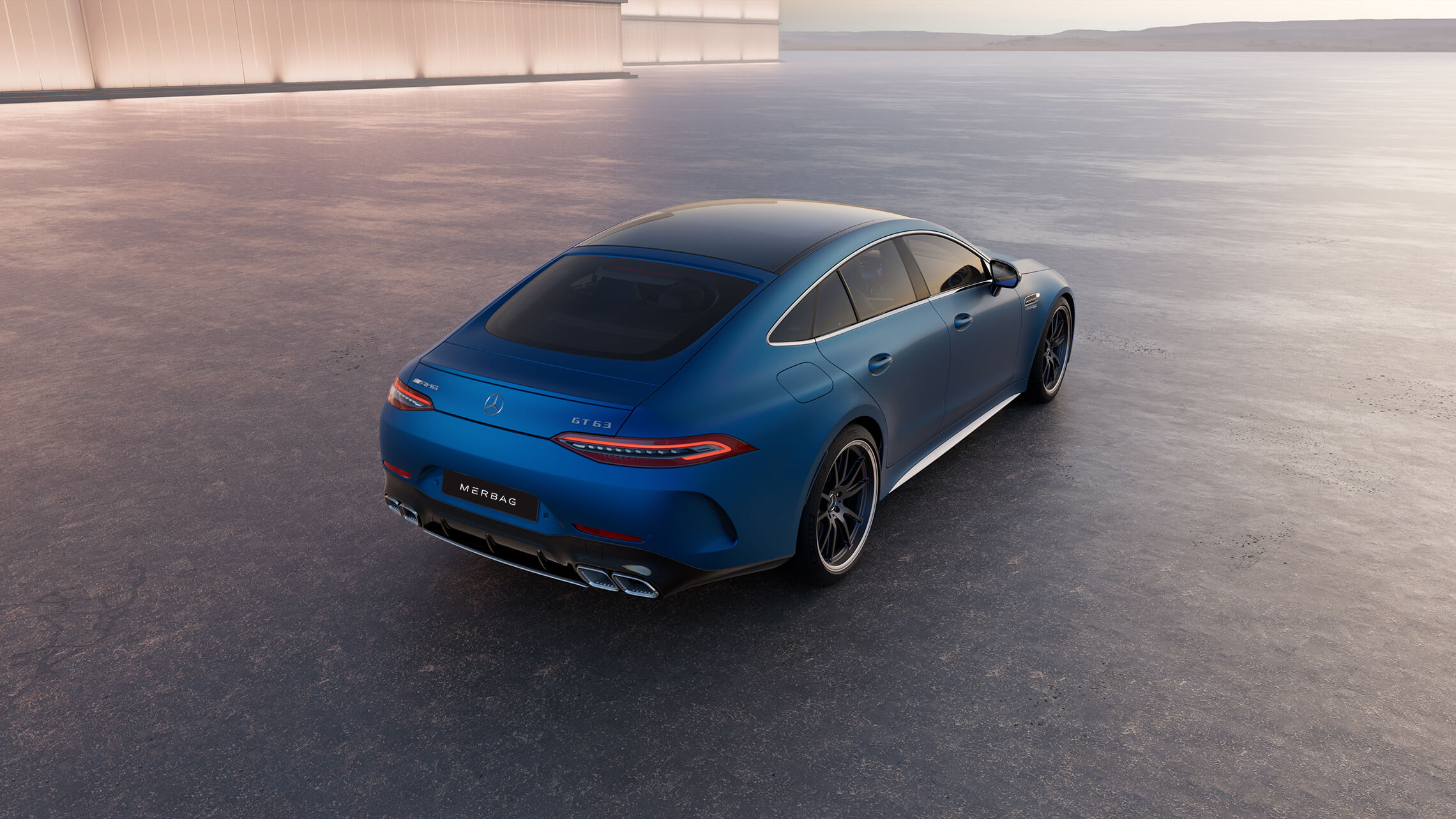 Mercedes AMG GT 63 4MATIC+ 4 Tuerer Coupe AMG-spezifisches Heck mit AMG Doppelendrohrblenden in S-Modell Design - Merbag