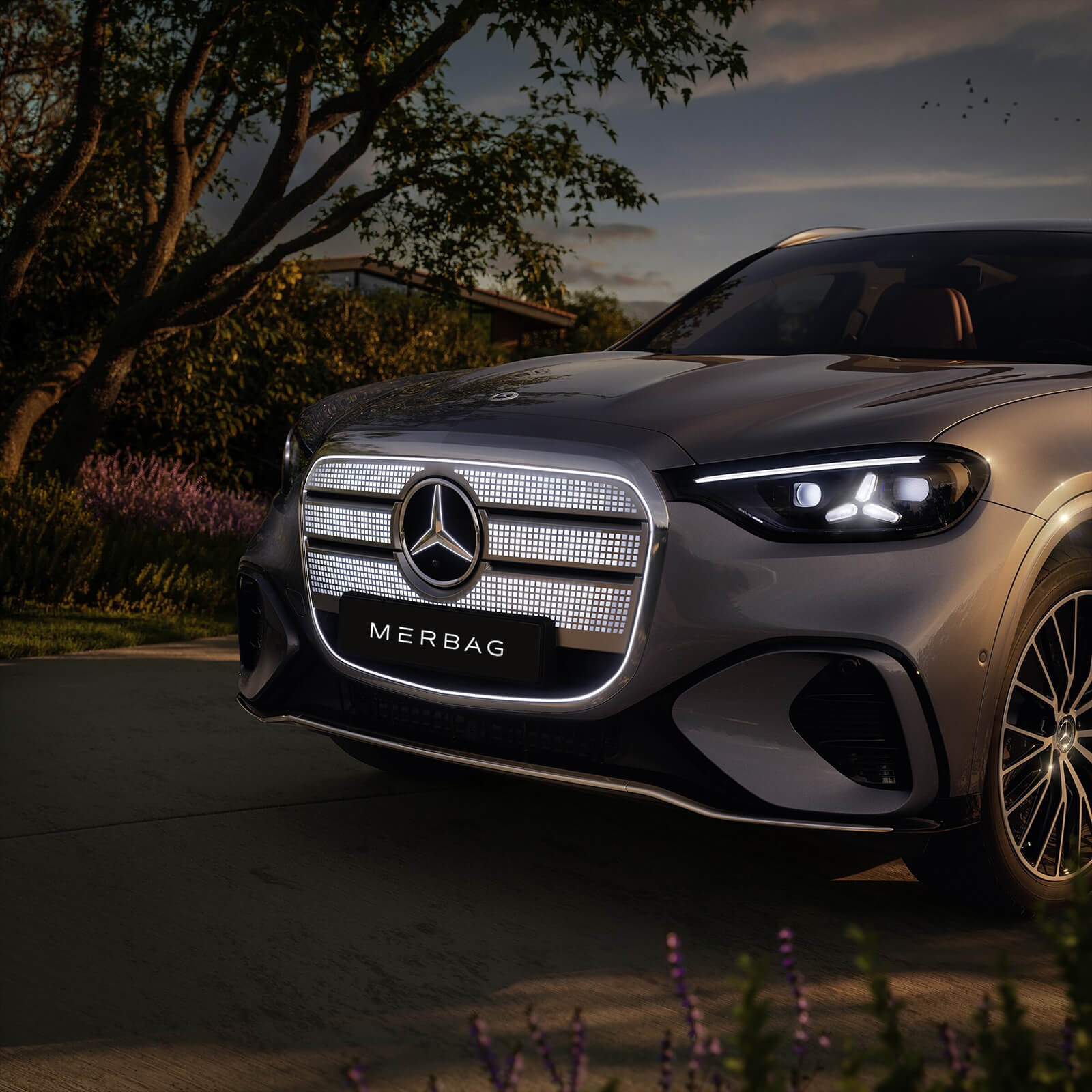 Mercedes Benz GLC SUV EQ Technologie Beleuchteter Kuehlergrill