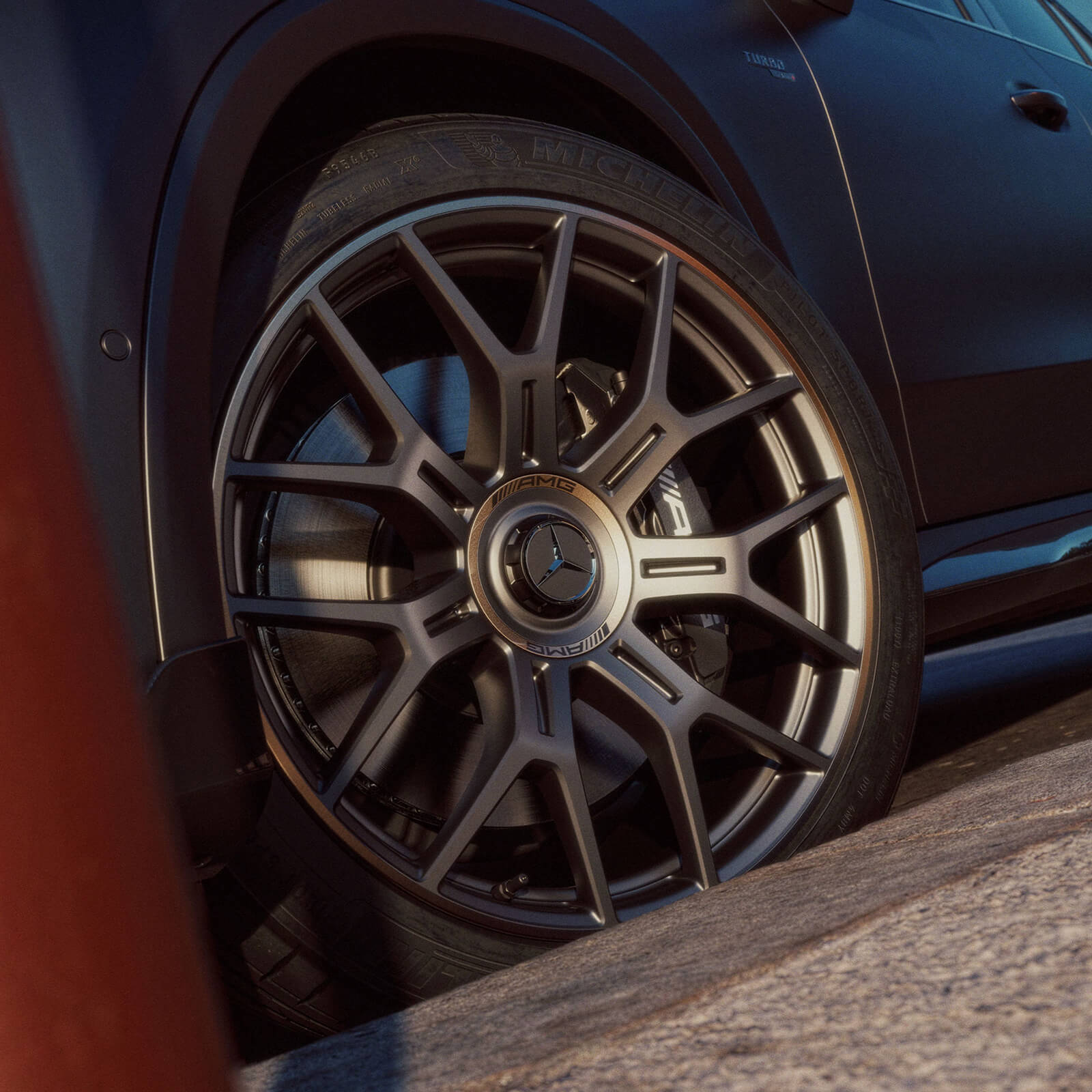 Mercedes AMG GLC Coupe Mattschwarze AMG Schmiederaeder