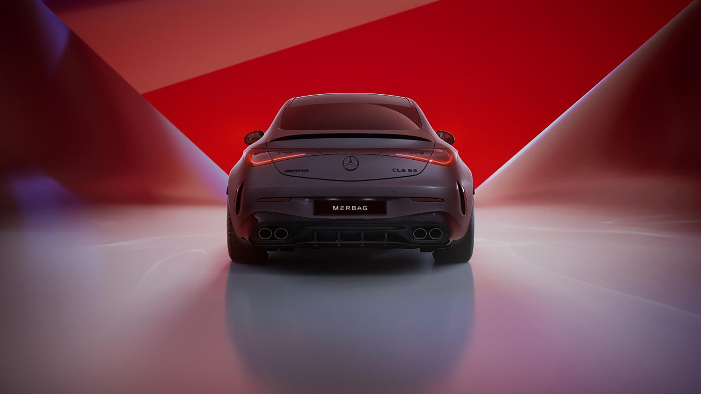 Mercedes-AMG CLE 53 4MATIC+ Coupé Heckansicht in MANUFAKTUR Lack Graphitgrau magno - Merbag