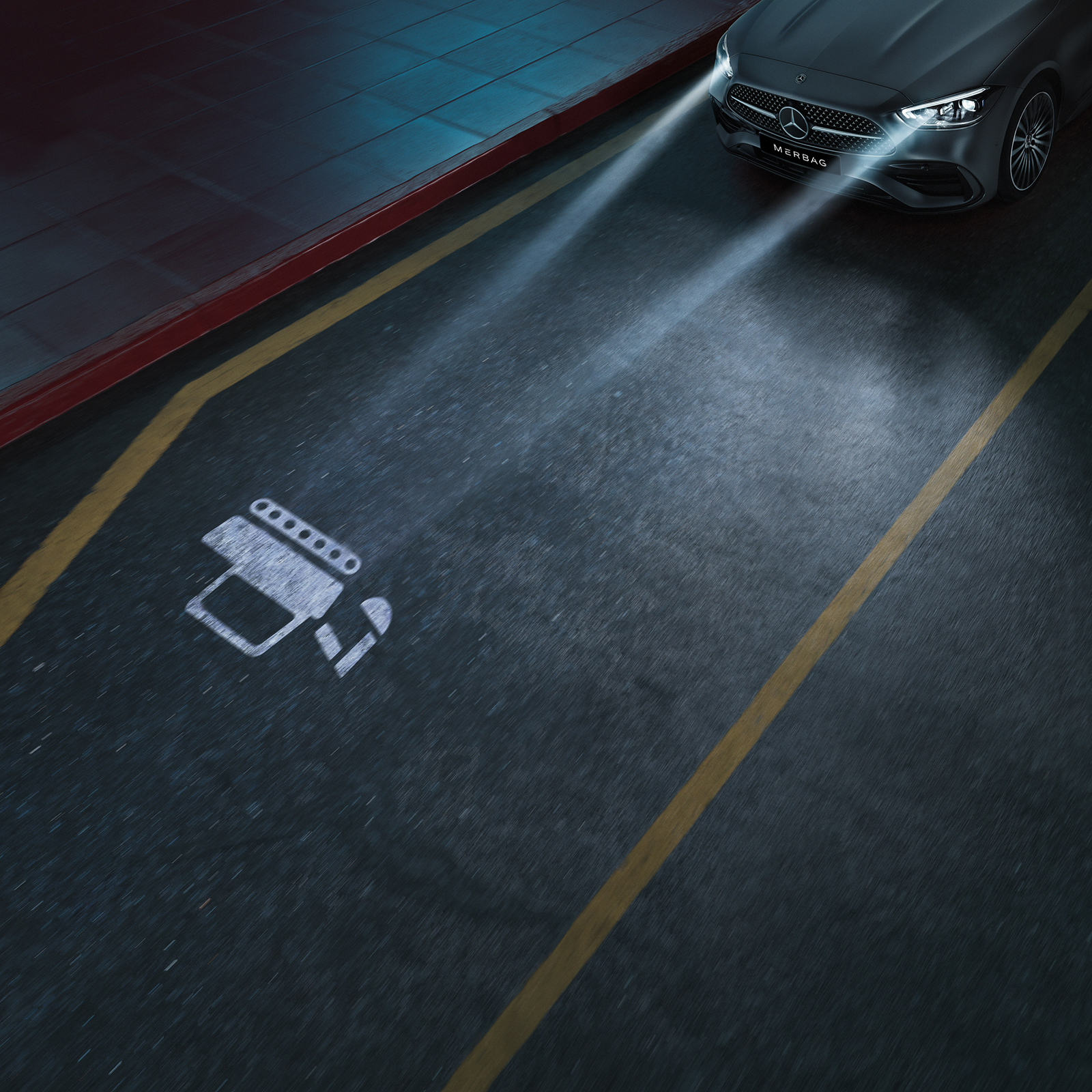 Mercedes Benz C Klasse Kombi DIGITAL LIGHT Projektionsfunktion