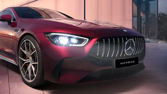 Mercedes AMG GT 53 4MATIC+ 4 Tuerer Coupe AMG-spezifische Front - Merbag Mercedes AMG GT 53 4MATIC+ 4 Tuerer Coupe AMG-spezifische Front - Merbag