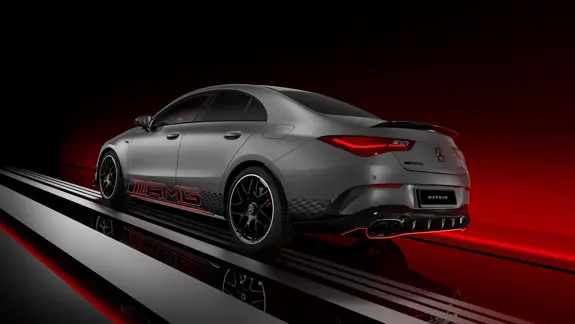 Mercedes AMG CLA Coupe 45 S 4MATIC+ - MANUFAKTUR Mountaingrau magno - Seitenansicht - Merbag Mercedes AMG CLA Coupe 45 S 4MATIC+ - MANUFAKTUR Mountaingrau magno - Seitenansicht - Merbag