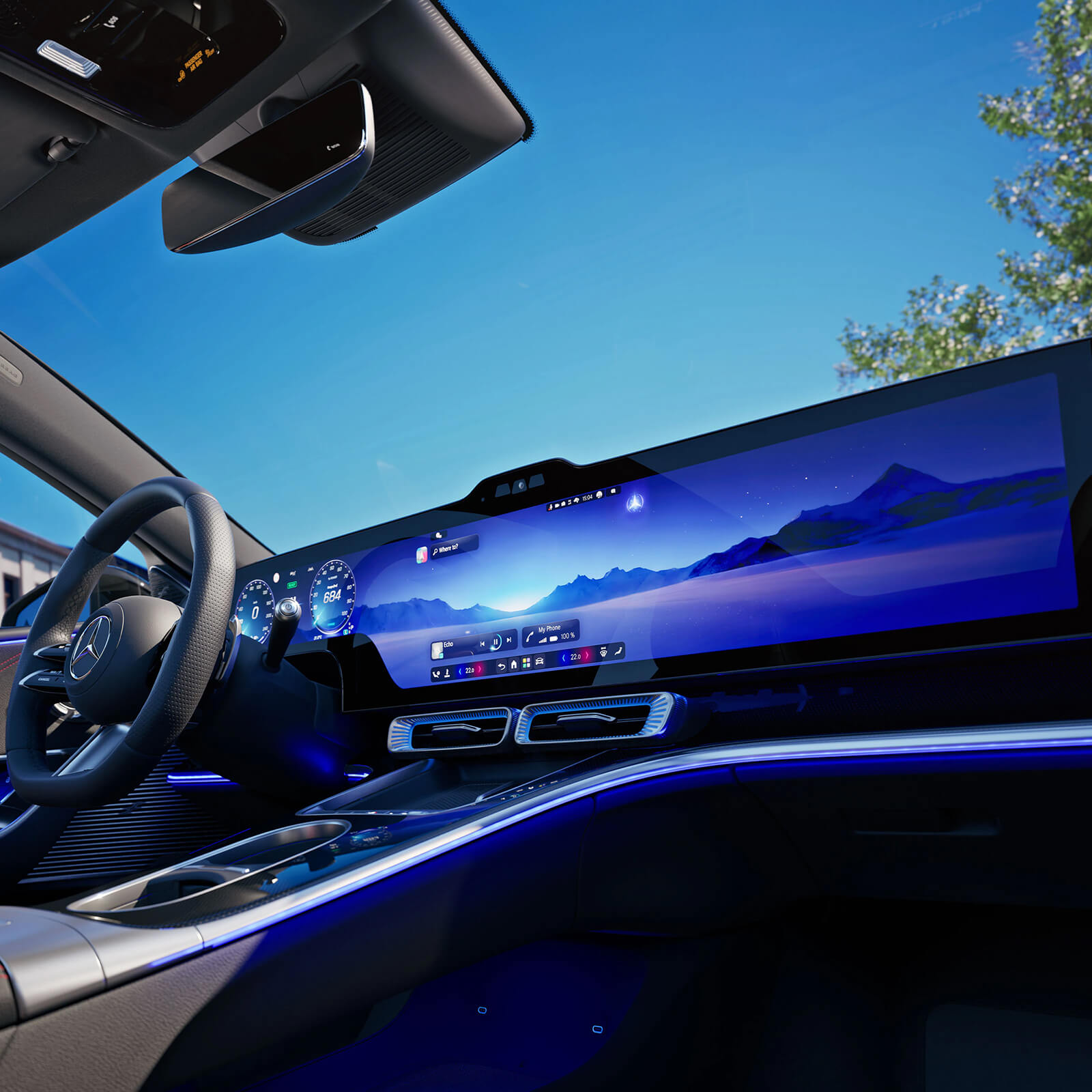 Mercedes Benz C Klasse Limousine EQ Technologie MBUS Superscreen MBUX Hyperscreen
