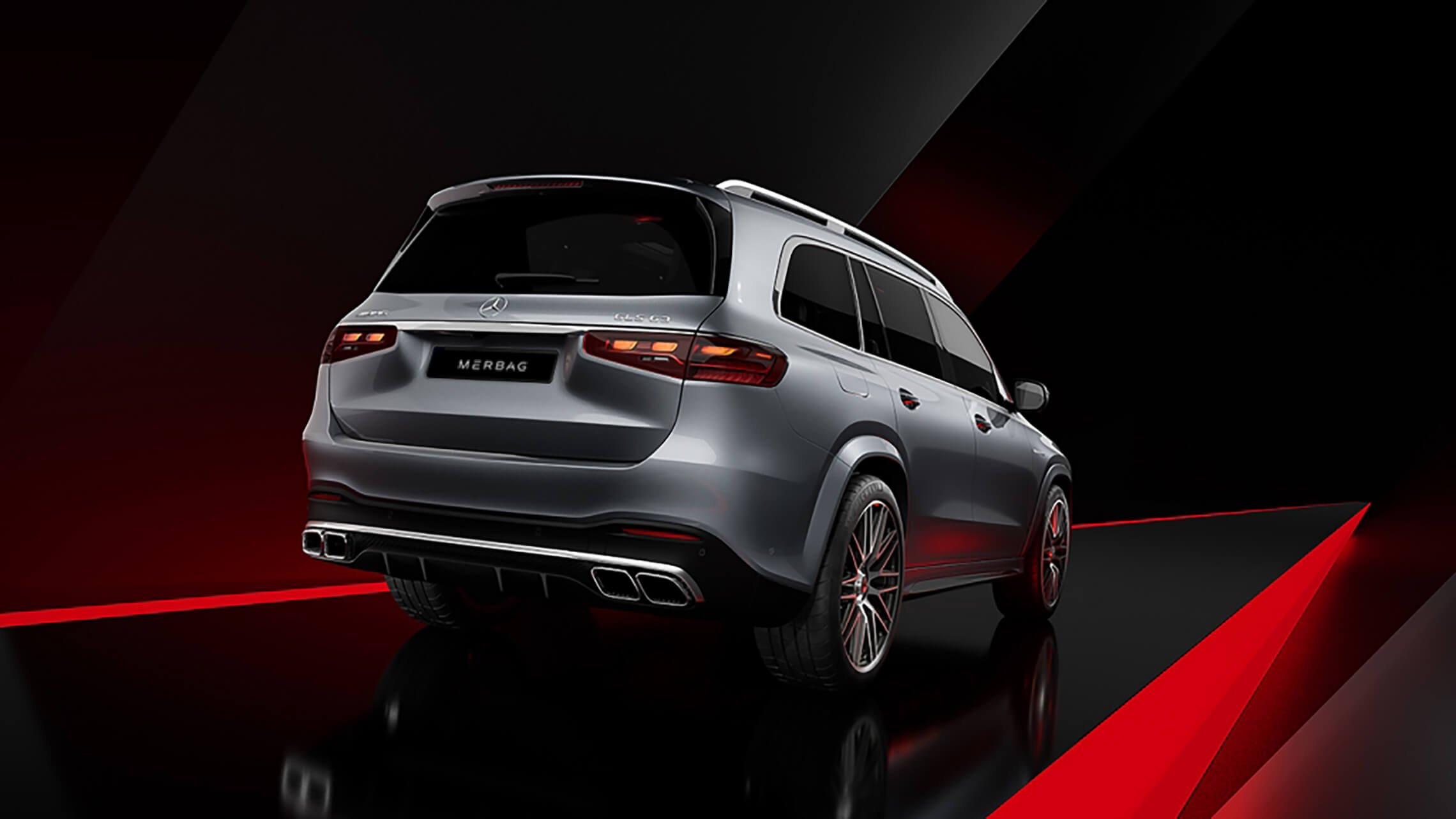 Mercedes-AMG GLS AMG Trapez-Doppelendrohrblenden - Merbag