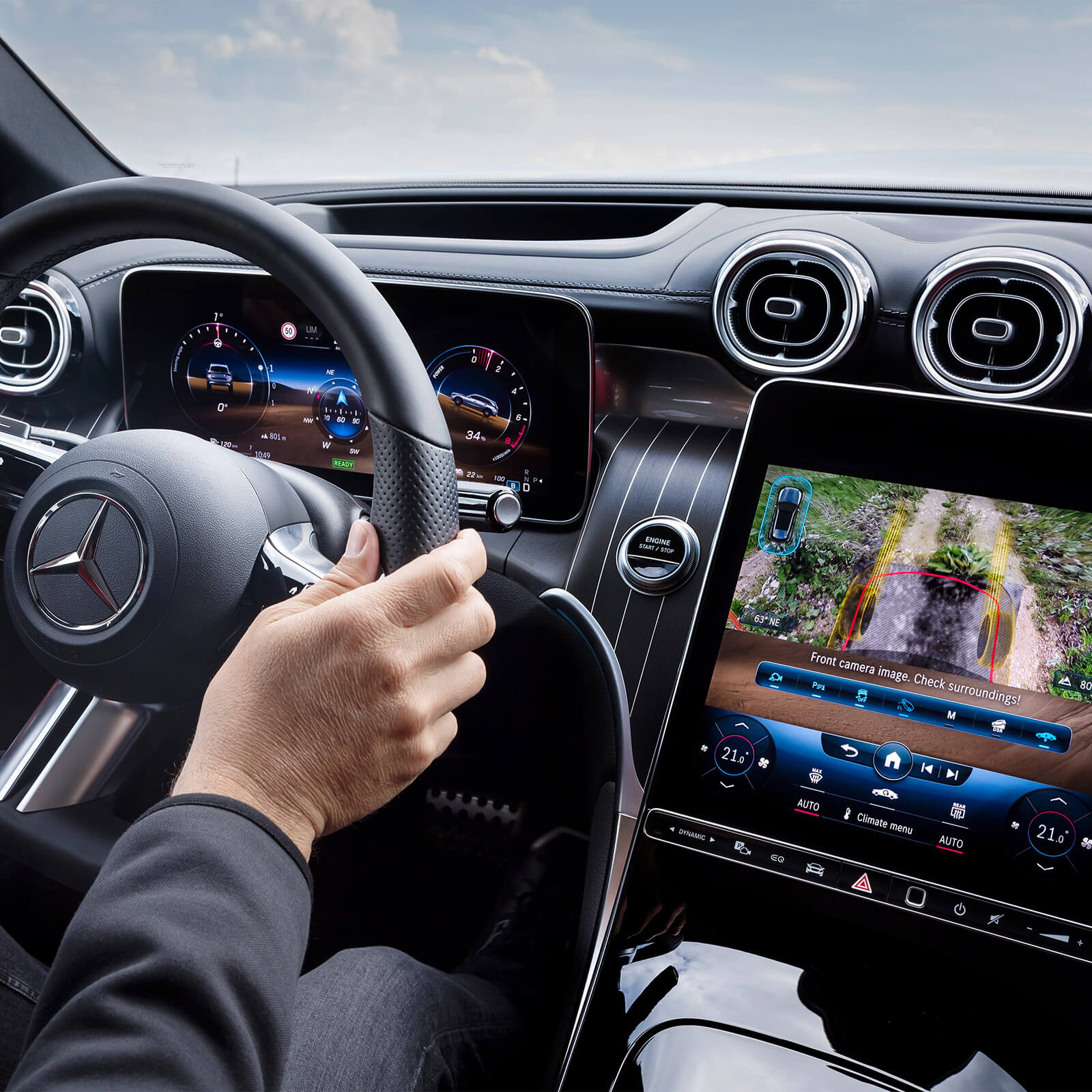 Mercedes Benz GLC Coupe Offroad Fahrmodus MBUX Offroad Bildschirm