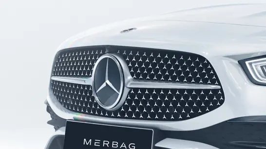 Mercedes-Benz CLA Polarweiss - Starpattern Grill - Merbag Mercedes-Benz CLA Polarweiss - Starpattern Grill - Merbag
