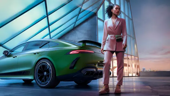 Mercedes AMG GT 63 S 4MATIC+ 4 Tuerer Coupe Markantes AMG-spezifisches Heck - Merbag Mercedes AMG GT 63 S 4MATIC+ 4 Tuerer Coupe Markantes AMG-spezifisches Heck - Merbag