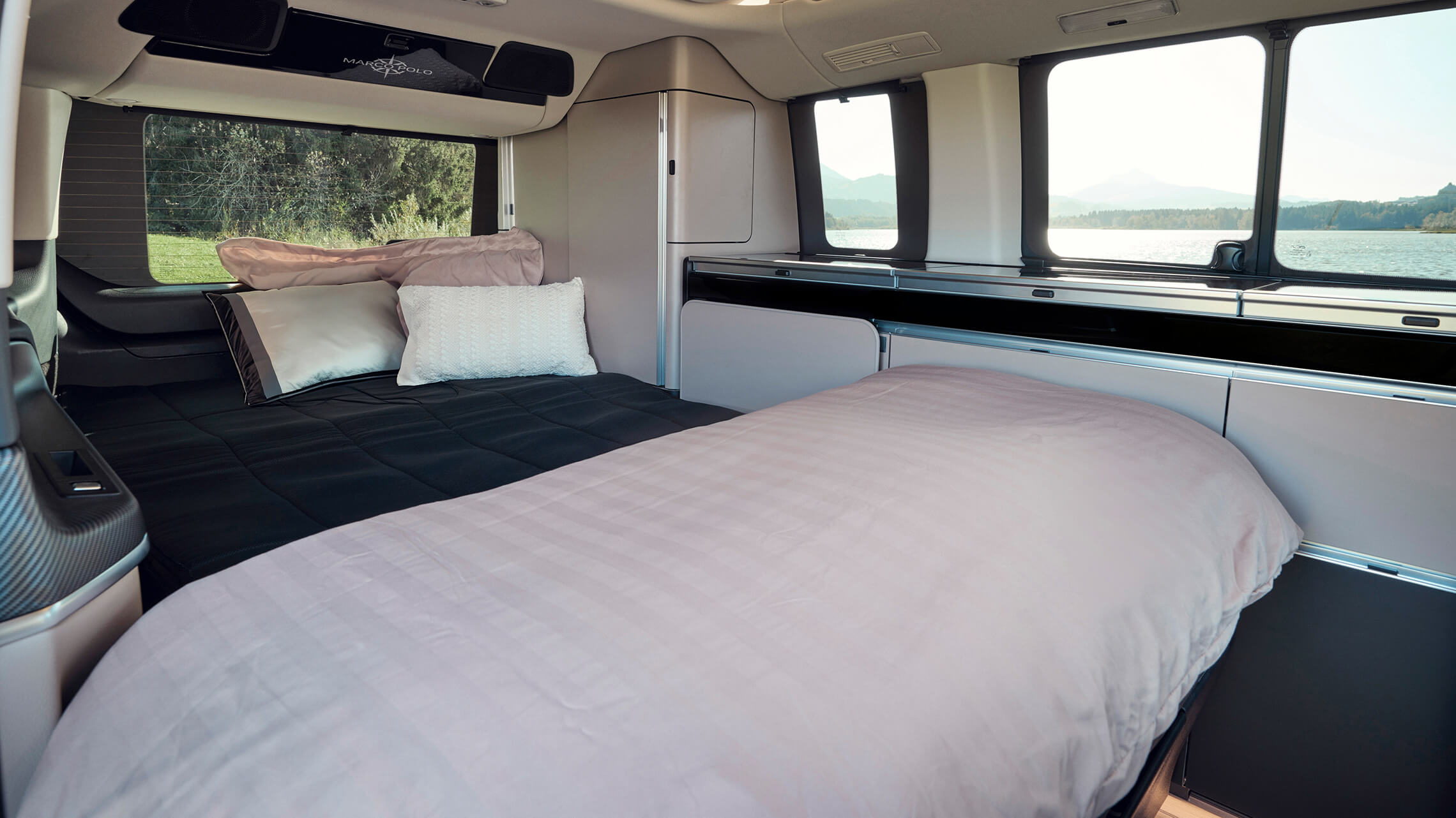 Mercedes V Klasse Marco Polo Rücksitzbank in ein grosses Doppelbett verwandeln - Merbag
