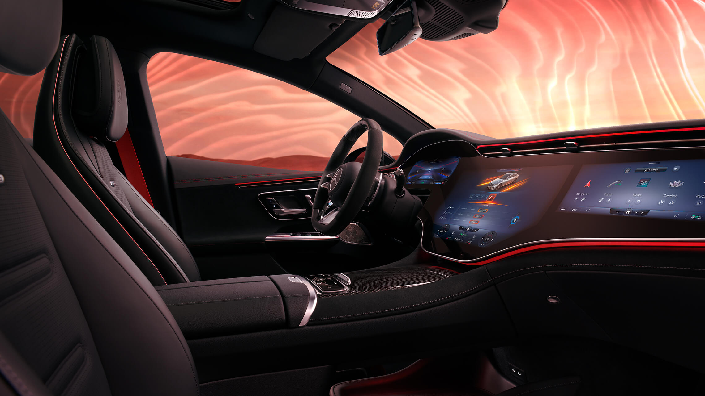 Mercedes-AMG EQE AMG Performance Lenkrad in Carbon-Design / Mikrofaser MICROCUT - Merbag