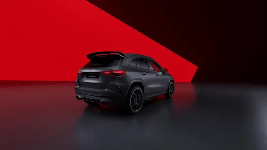 Mercedes-AMG GLA 45 S Heckschürze in Diffusoroptik mit vier vertikalen Finnen - Merbag Mercedes-AMG GLA 45 S Heckschürze in Diffusoroptik mit vier vertikalen Finnen - Merbag